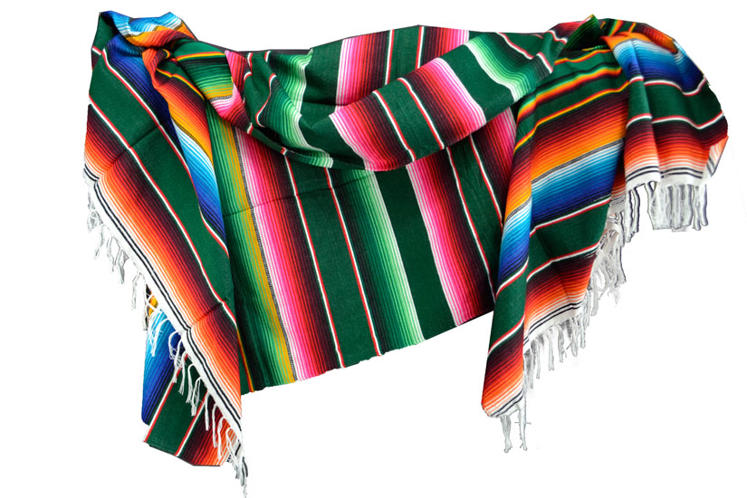 Mexican blanket - Serape - XL - Green - BBXZZ0green4