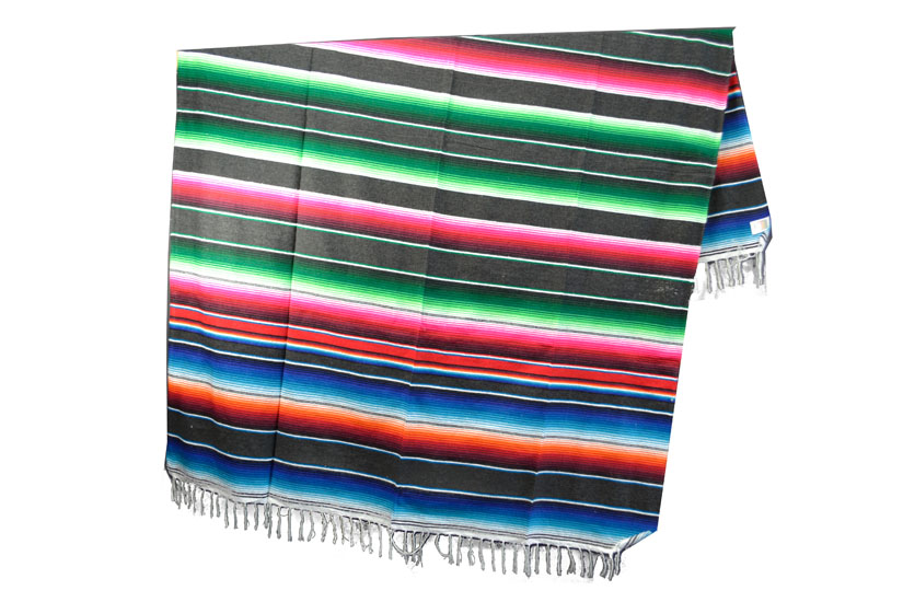 Mexikanische Decke -  Serape - XL - Grau  - BBXZZ0grey2