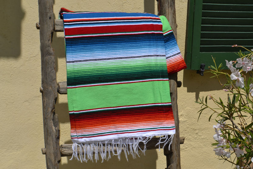 Mexicaanse deken - Serape - XL - Groen - BBXZZ0lime