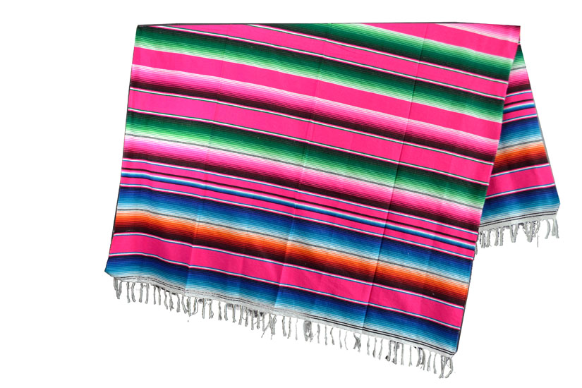 Mexicaanse deken - Serape - XL - Roze - BBXZZ0pink3