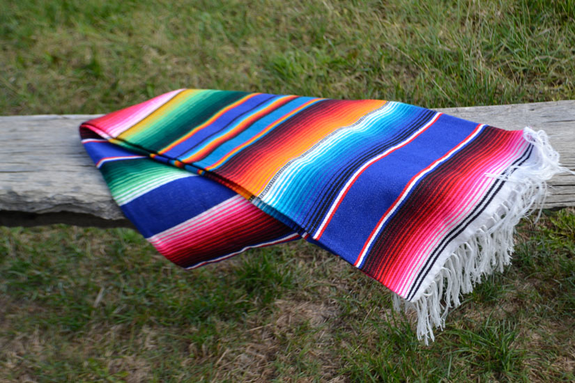 Mexican blanket - Serape - XL - Blue - BBXZZ0royalblu