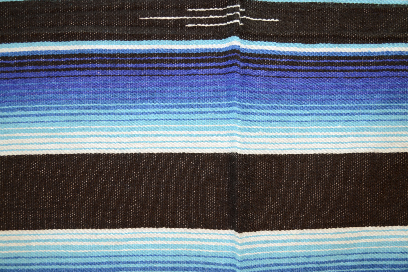 Mexicaanse deken - Serape - XL - Blauw - BBXZZ1blackblu1