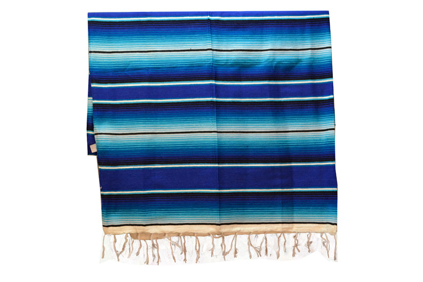 Mexicaanse deken - Serape - XL - Blauw - BBXZZ1blu5