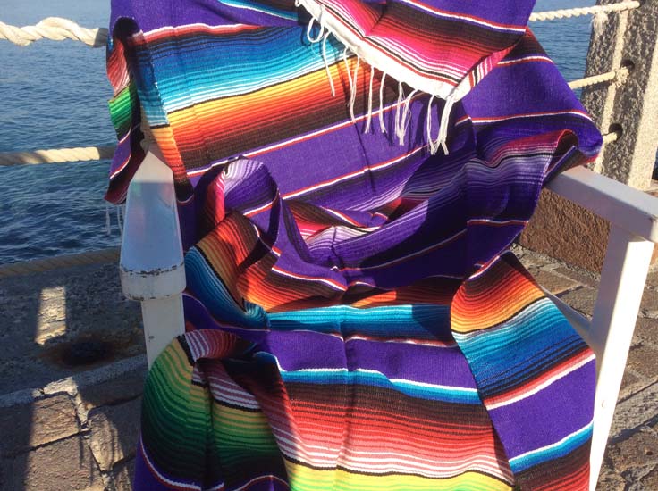 Mexicaanse deken - Serape - M - Paars - BYLZZ0purple