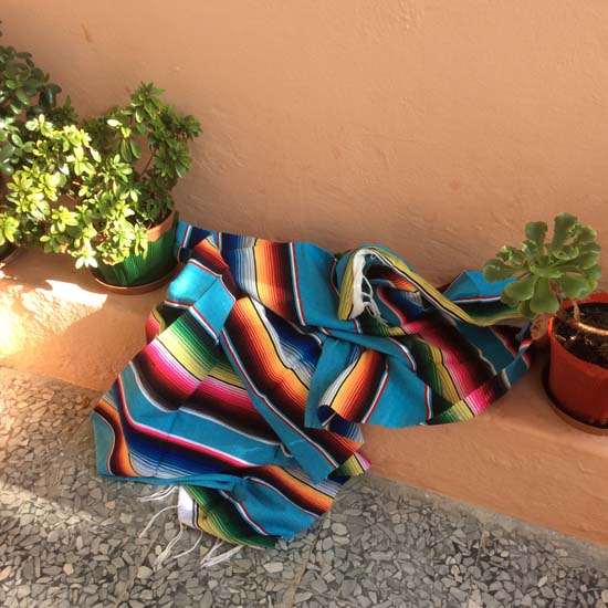 Mexican blanket - Serape - M - Turquoise - BYLZZ0turq