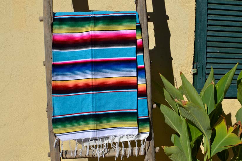 Mexican blanket - Serape - M - Turquoise - BYLZZ0turq