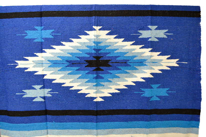 Mexikanische Decke -  Indianer - L - Blau  - EEEZZ1DGblu