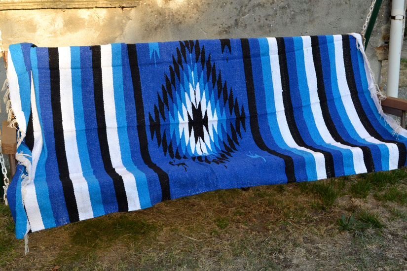 Mexicaanse deken - Indianen - L - Blauw - EEEZZ1DGblu