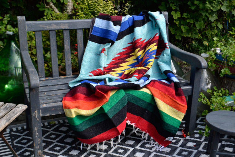 Mexican blanket - indian - L - Green - EEXZZ0DGmint