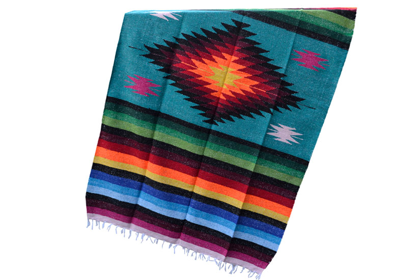 Mexican blanket - indian - L - Blue - EEXZZ0DGteal