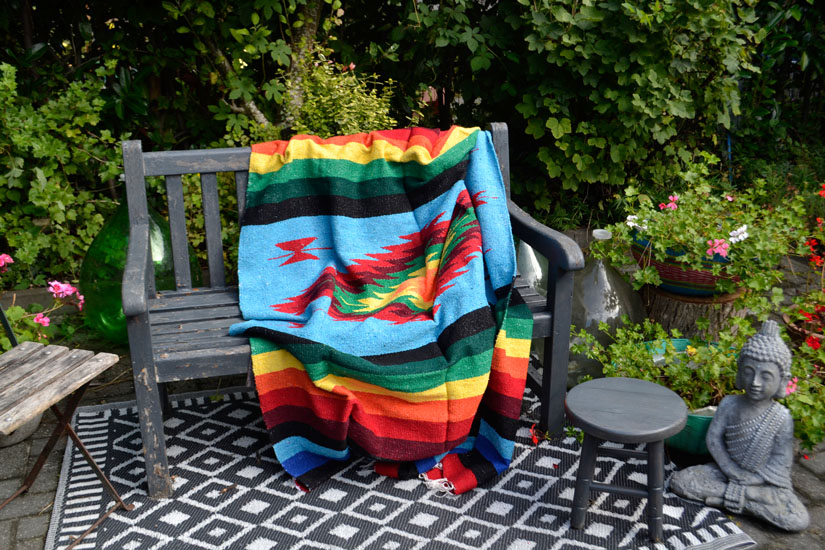 Mexican blanket - indian - L - Turquoise - EEXZZ0DGturq