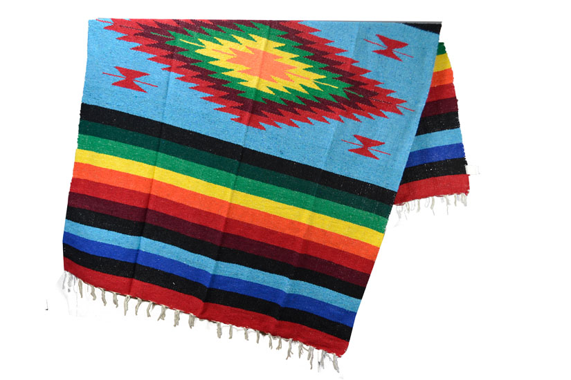 Mexican blanket - indian - L - Turquoise - EEXZZ0DGturq