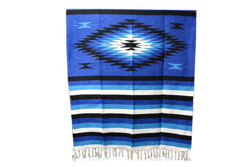 Mexicaanse deken - Indianen - L - Blauw - EEXZZ1DGblu