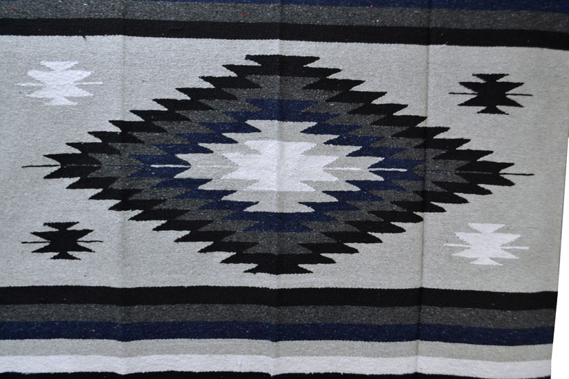 Mexican blanket - indian - L - Blue - EEXZZ1DGgreyblu