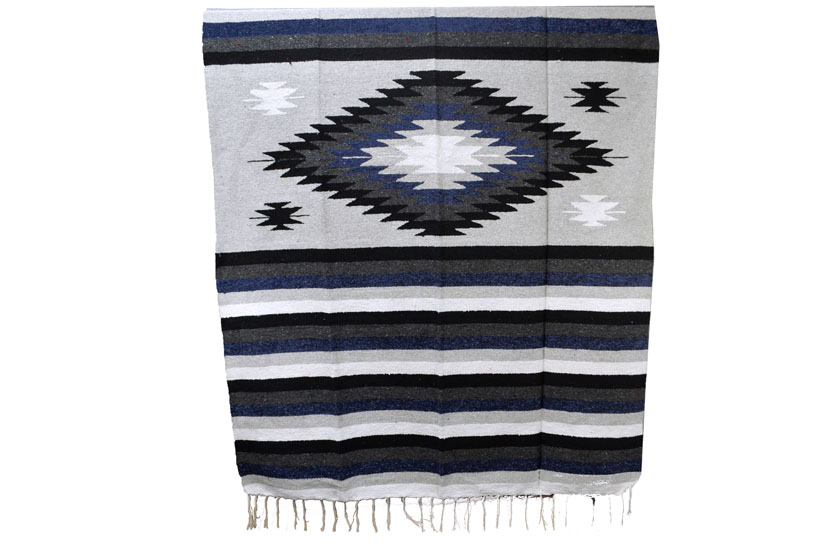 Mexican blanket - indian - L - Blue - EEXZZ1DGgreyblu