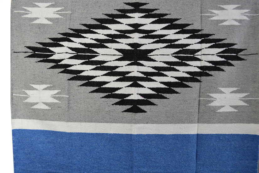 Mexicaanse deken - Indianen - L - Blauw - EEXZZ2DGgreyblu