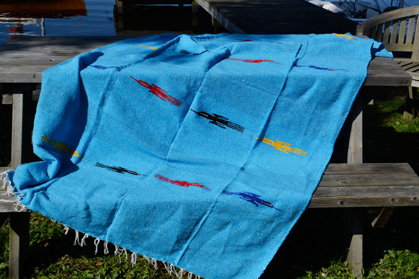 Mexican blanket - Solid - L - Turquoise - QEXZZ0turq