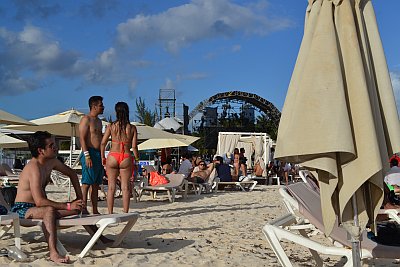 Levendige strand van Playa del Carmen Strand van Playa del Carmen. Mexico. Quintana Roo.